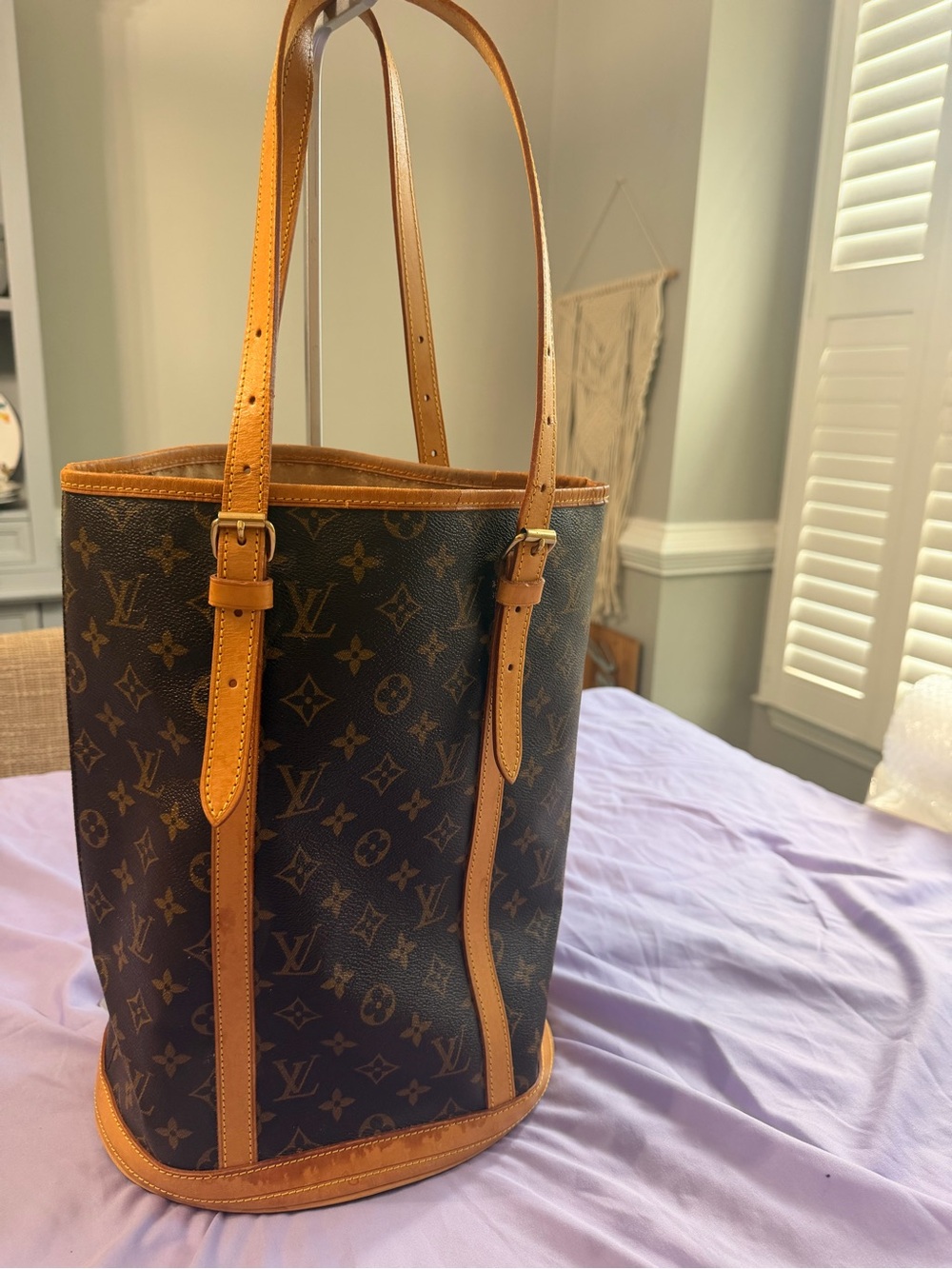 Vintage Louis Vuitton Monogram Bucket GM with pochette